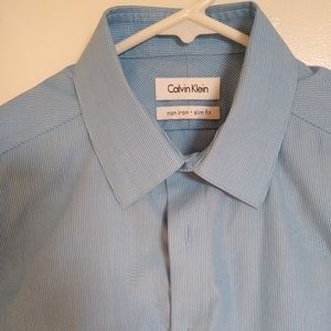Calvin Klein non iron slim fit dress shirt S 14.5